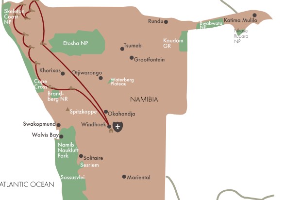 Karte Kaokoveld Damaraland