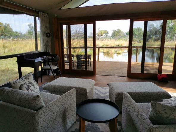 4 Rivers Camp Kwando Zimmer Ausblick Luxus Botswana