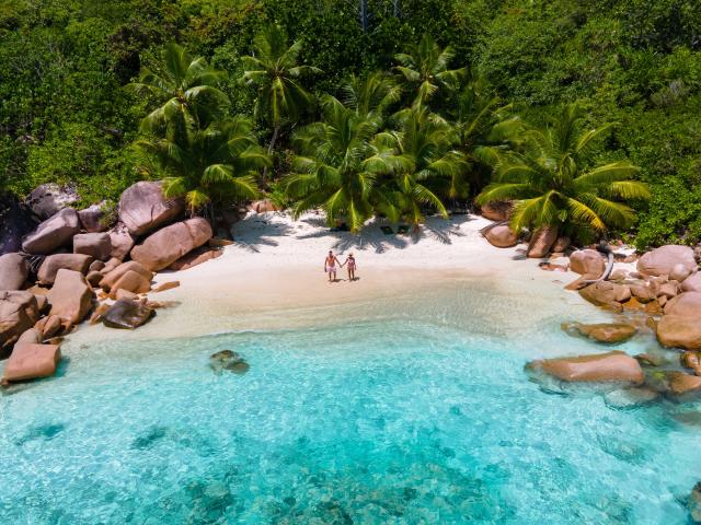 Seychellen Strand Bucht Inselhüpfen Indischer Ozean