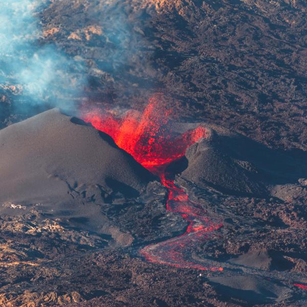 La Reunion Vulkaninsel aktiver Vulkan