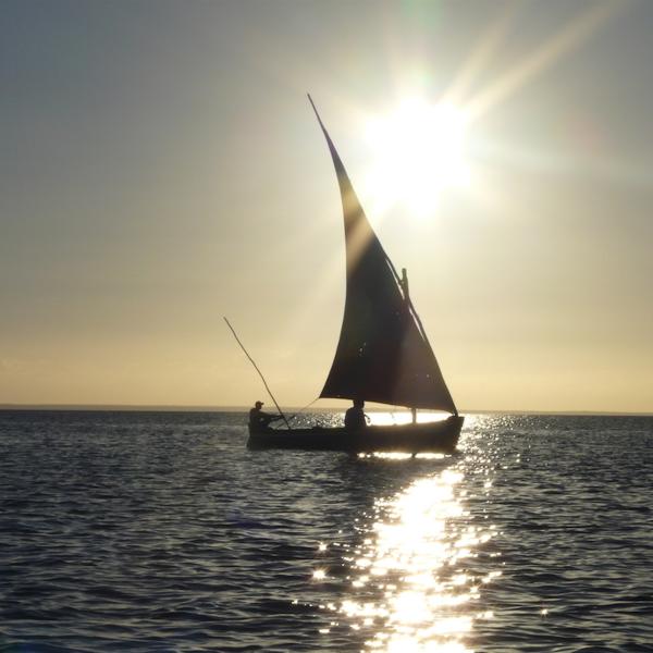 Mosambik Dhau Länderkombinationen südliches Afrika Meer Sunset