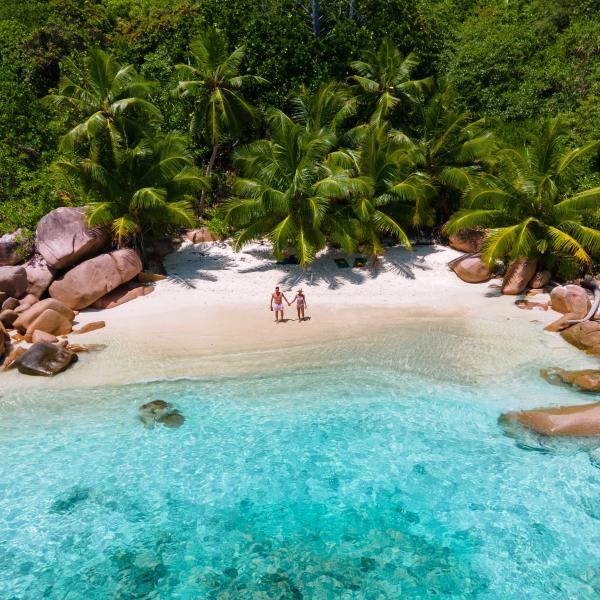 Seychellen Strand Bucht Inselhüpfen Indischer Ozean